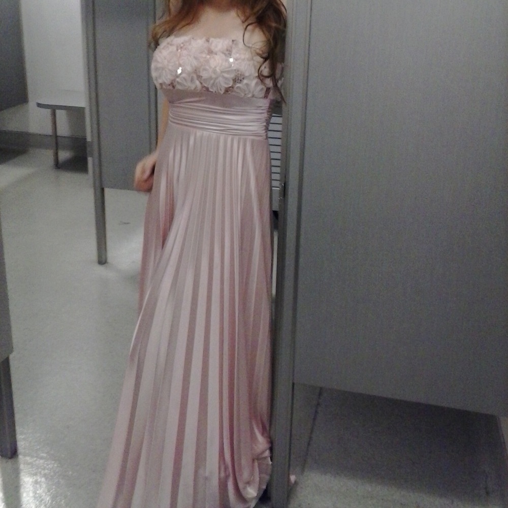 Long light pink dress